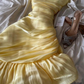 Elegant Yellow Sleeveless Sheath Chiffon Party Dresses Wedding Guest Dresses, D1098
