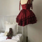Wine Red Straps A-Line Short Party Dresses Cute Mini Birthday Dresses, D1107