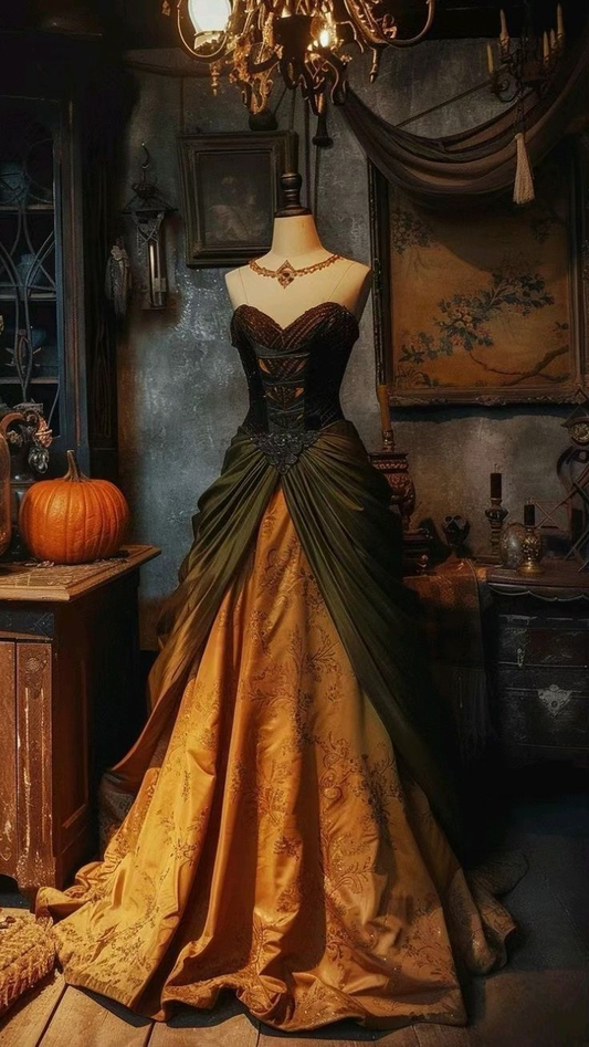 Retro Sweetheart A-Line Beaded Long Formal Evening Gowns Prom Dresses, D1197