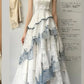 White Spaghetti Straps A-Line Lace Layers Formal Long Party Dresses, D1182