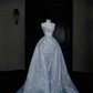 Gorgeous Strapless Mermaid Shiny Long Evening Dress Birthday Outfits with Train, D813