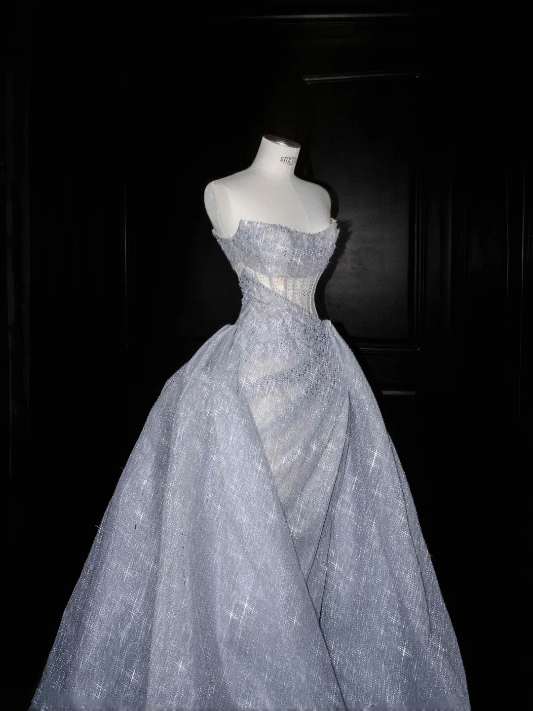 Gorgeous Strapless Mermaid Shiny Long Evening Dress Birthday Outfits with Train, D813