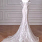 White Sweetheart Mermaid Lace Evening Party Dress Elegant Wedding Dress, D233