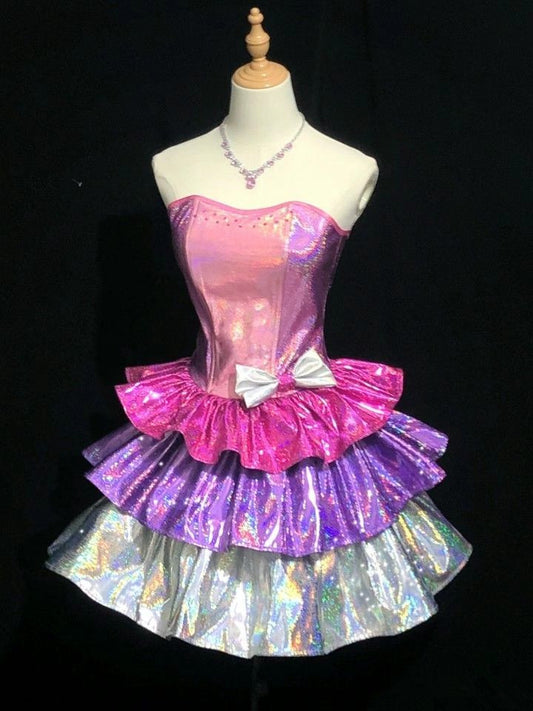 Cute Strapless A-Line Short Party Dress Barbie Dress Birthday Outfits, D235