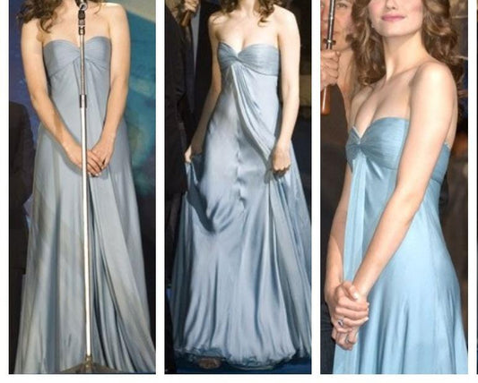 Elegantes blaues A-Linien-Partykleid mit herzförmigem Ausschnitt und langem Abendkleid, D276