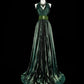 Dark Green Halter Neck A-Line Beading Vintage Long Evening Party Dress, D896