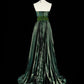 Dark Green Halter Neck A-Line Beading Vintage Long Evening Party Dress, D896