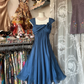 Teal Sleeveless A-Line Chiffon Vintage Short Party Dress Homecoming Dress, D342