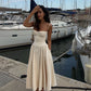 Ivory Spaghetti Straps A-Line Simple Party Dress Wedding Guest Dress, D350