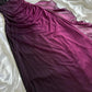 Purple Straps Ombre Ruffles Chiffon Long Party Dress Vintage Evening Gown, D380
