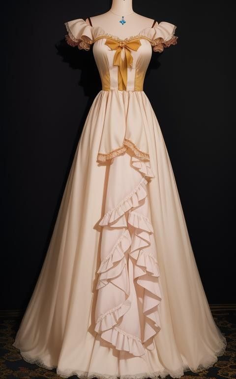 Elegant Champagne A-Line Tulle Satin Princess Long Party Dress Evening Gown, D385