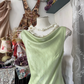 Gorgeous Light Green Cowl Neck Elegant Mermaid Long Evening Dress Prom Dresses D1671