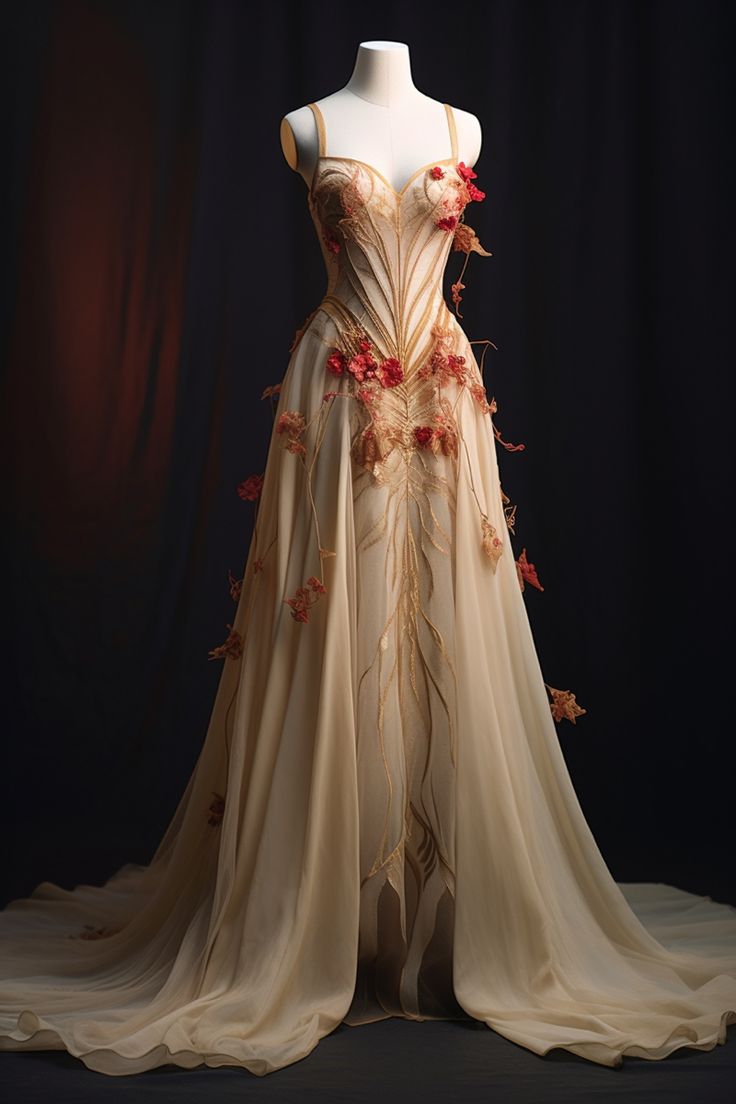 Champagne Straps A-Line Appliques Long Party Dress Formal Evening Gown, D438