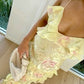 Yellow Straps Floral Printed Sheath Long Party Dress Wedding Guest Dress, D442