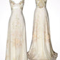 Elegant Ivory Cross Back Sheath Long Party Dress Formal Evening Gown, D447