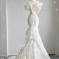 Elegant White Off Shoulder Mermaid Satin Long Party Dress Wedding Dress, D478
