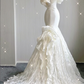 Elegant White Off Shoulder Mermaid Satin Long Party Dress Wedding Dress, D478