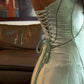 Green Straps A-Line Long Party Dress Wedding Guest Dress Birthday Outfits, D527