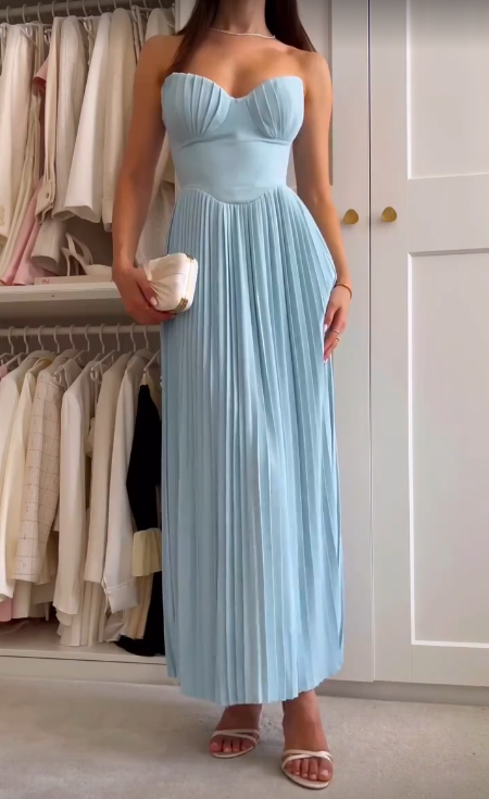 Ocean Blue Sweetheart A-Line Long Formal Prom Dress Evening Gown, D557