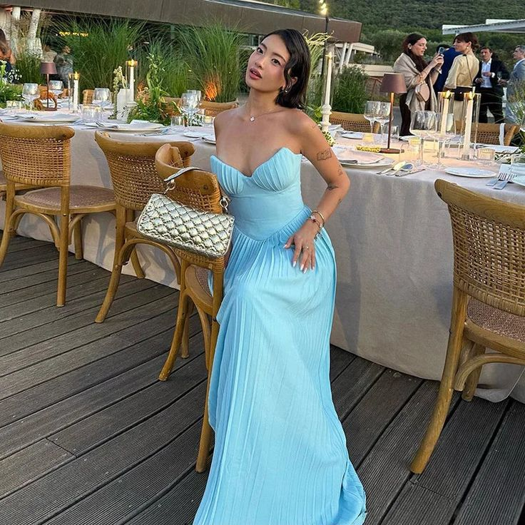 Ocean Blue Sweetheart A-Line Long Formal Prom Dress Evening Gown, D557