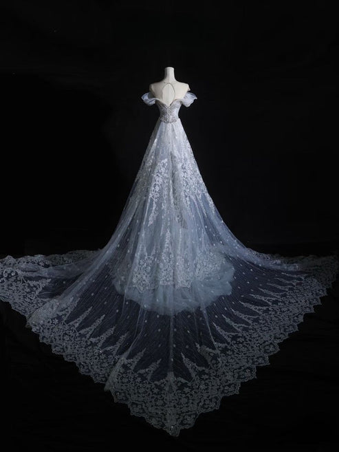 Off Shoulder Maxi Tulle Mermaid Regular Prom Dress mti1042