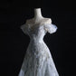 Stunning Off Shoulder Tulle Beading Mermaid Long Prom dress Wedding Dress, D602