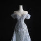 Stunning Off Shoulder Tulle Beading Mermaid Long Prom dress Wedding Dress, D602