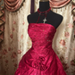 Wine Red Strapless A-Line Satin Vintage Long Party Dress Evening Gown, D614