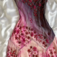 Vintage Spaghetti Straps Ombre Sheath Beading Chiffon Long Party Dress, D639