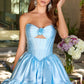 Unique Homecoming Dress V Neck Pleated Flower Back to School Outfits Party Dress  D7740