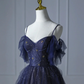 Elegant Green Straps Off Shoulder A-Line Tulle Long Formal Prom Dress, D692