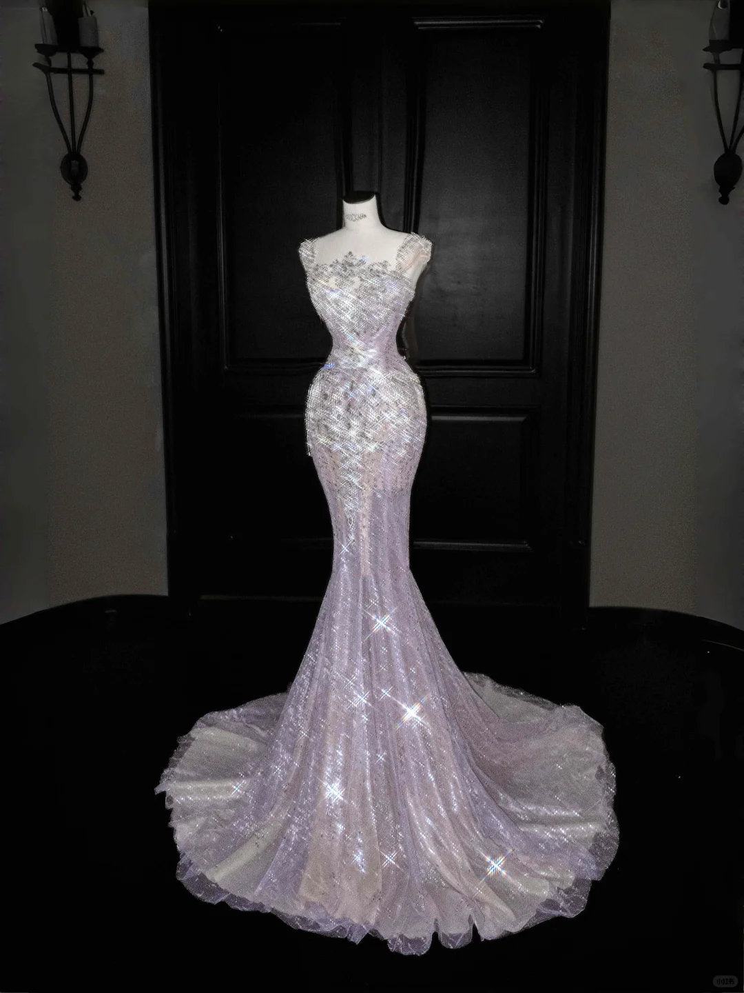 Gorgeous Pink Sequins Mermaid Beading Long Evening Dress Birthday Outfits, D803