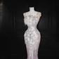 Gorgeous Pink Sequins Mermaid Beading Long Evening Dress Birthday Outfits, D803