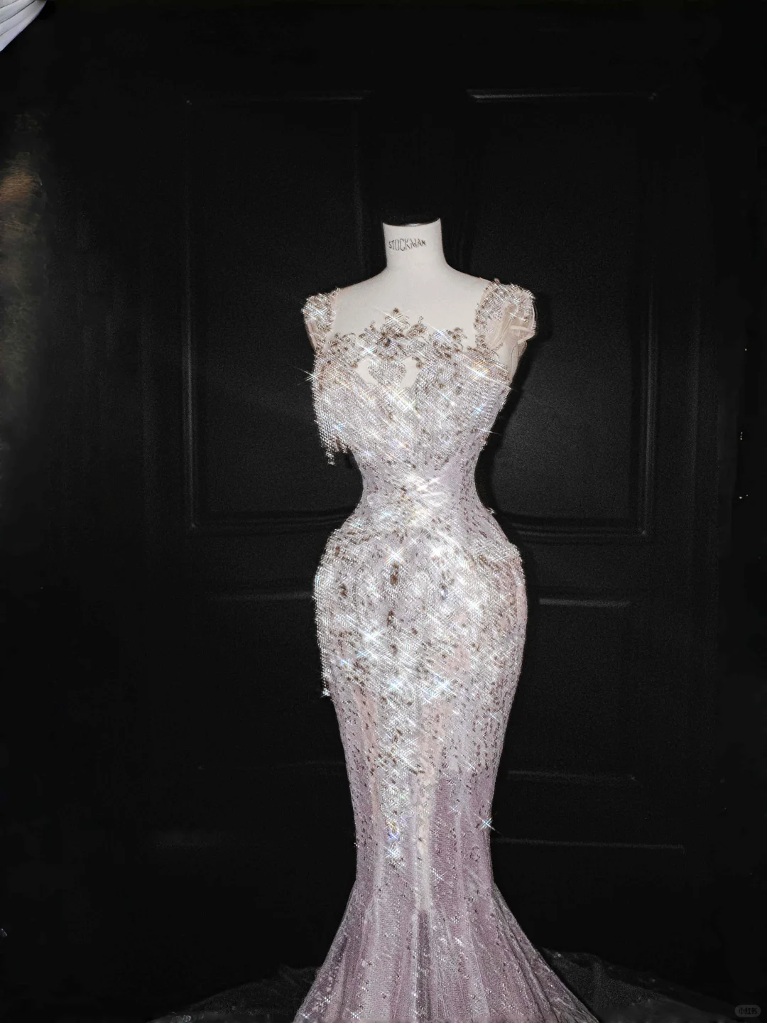 Gorgeous Pink Sequins Mermaid Beading Long Evening Dress Birthday Outfits, D803