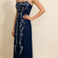 Black Spaghetti Straps A-Line Beading Vintage Long Evening Party Dress, D777