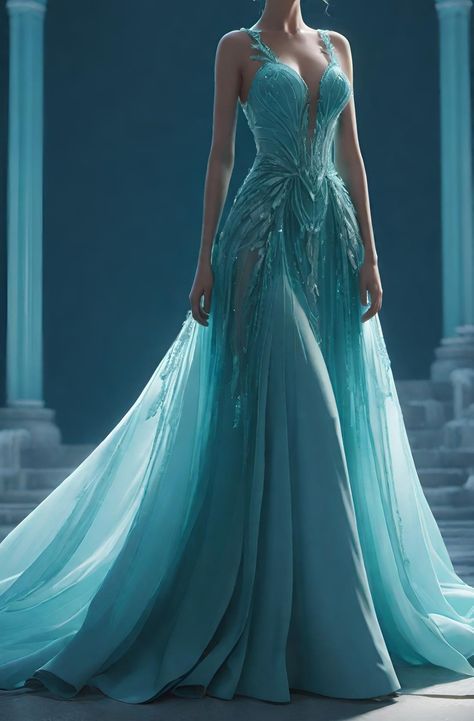 Gorgeous Blue Straps A-Line Beading Sexy Long Party Dress Evening Gown, D723
