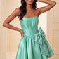 Unique Homecoming Dress Strapless Pearl Bowknot Back to School Outfits Party Dress  D7742