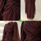 Modest Long Sleeves Sheath Chiffon Elegant Long Formal Party Dress, D783
