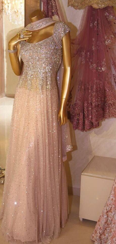 Shiny Pink A-Line Beading Long Formal Prom Dress Evening Party Dress, D785