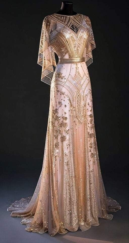 Champagner-Gold A-Linie Perlenbesatz Elegantes Langes Formales Ballkleid Abendkleid, D829