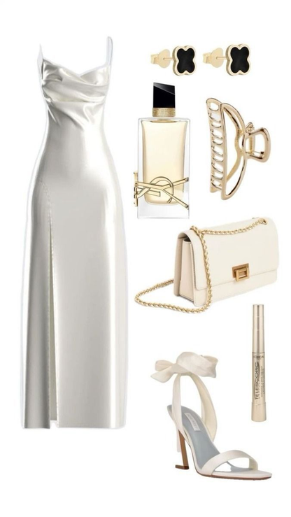 Simple White Spaghetti Straps Sheath Satin Long Party Dress Evening Dress, D823