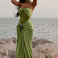 Elegant Green Sweetheart Satin Mermaid Long Formal Party Dress MD7433