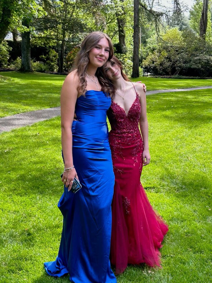 Pretty Burgundy Straps Mermaid Beaded Long Formal Prom Dress Evening Gown, D993