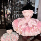 Unique Homecoming Dress Strapless Cascade Bowknot Back to School Outfits Party Dress  D7719
