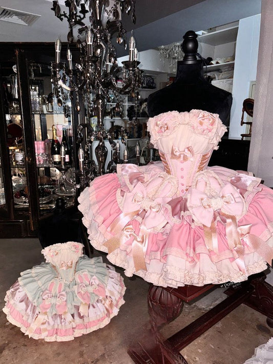 Unique Homecoming Dress Strapless Cascade Bowknot Back to School Outfits Party Dress  D7719