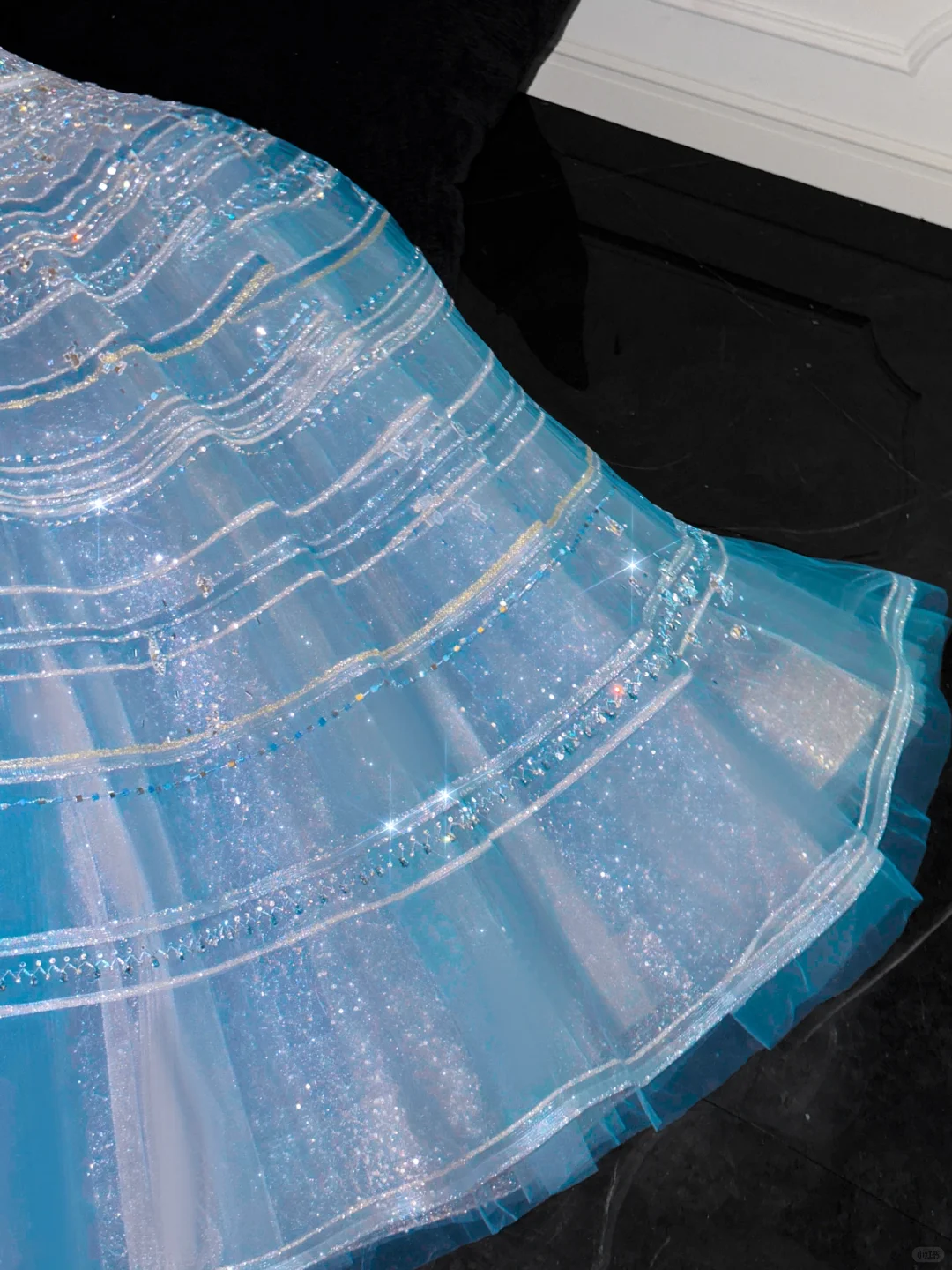 Vintage Sparkling Blue Sequin Sweetheart A-Line Design Tulle Evening Dress Prom Dresses D1635
