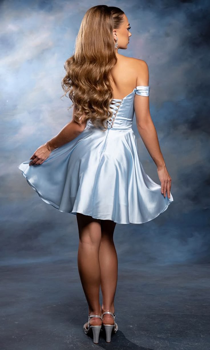 Fashionable Homecoming Dress Off the Shoulder Pleated A-Line Back to School Outfits Party Dress D7863