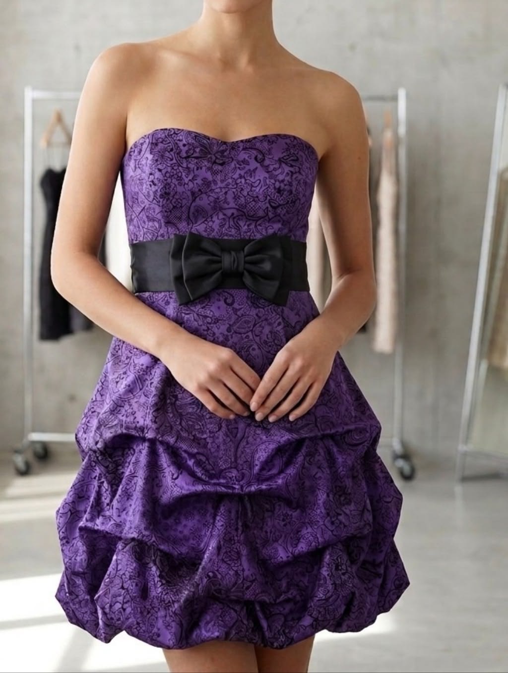Stunning Homecoming Dress Sweetheart Bowknot Cascade Back to School Outfits Party Dress D6851