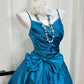 Shiny Homecoming Dress Spaghetti Straps Bowknot Short Prom Dress Back to School Outfits Party Dress  D6018