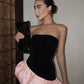 Beautiful Homecoming Dress Strapless Pleated Back to School Outfits Party Dress D7158